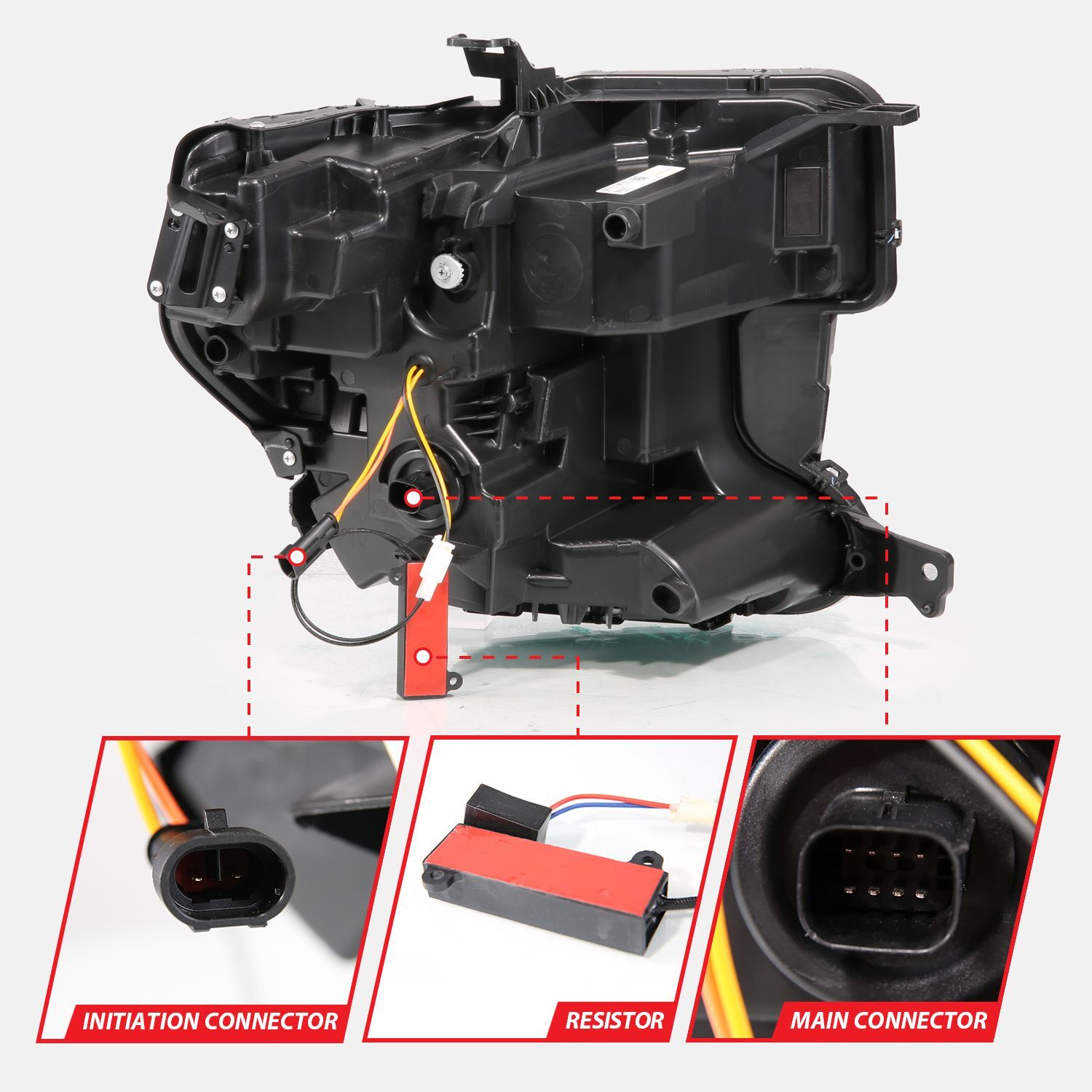 2006-2009 GMC Sierra 1500 Anzo Black Housing Full LED Trio Projector Switchback Bar W/DRL & Initiation Feature