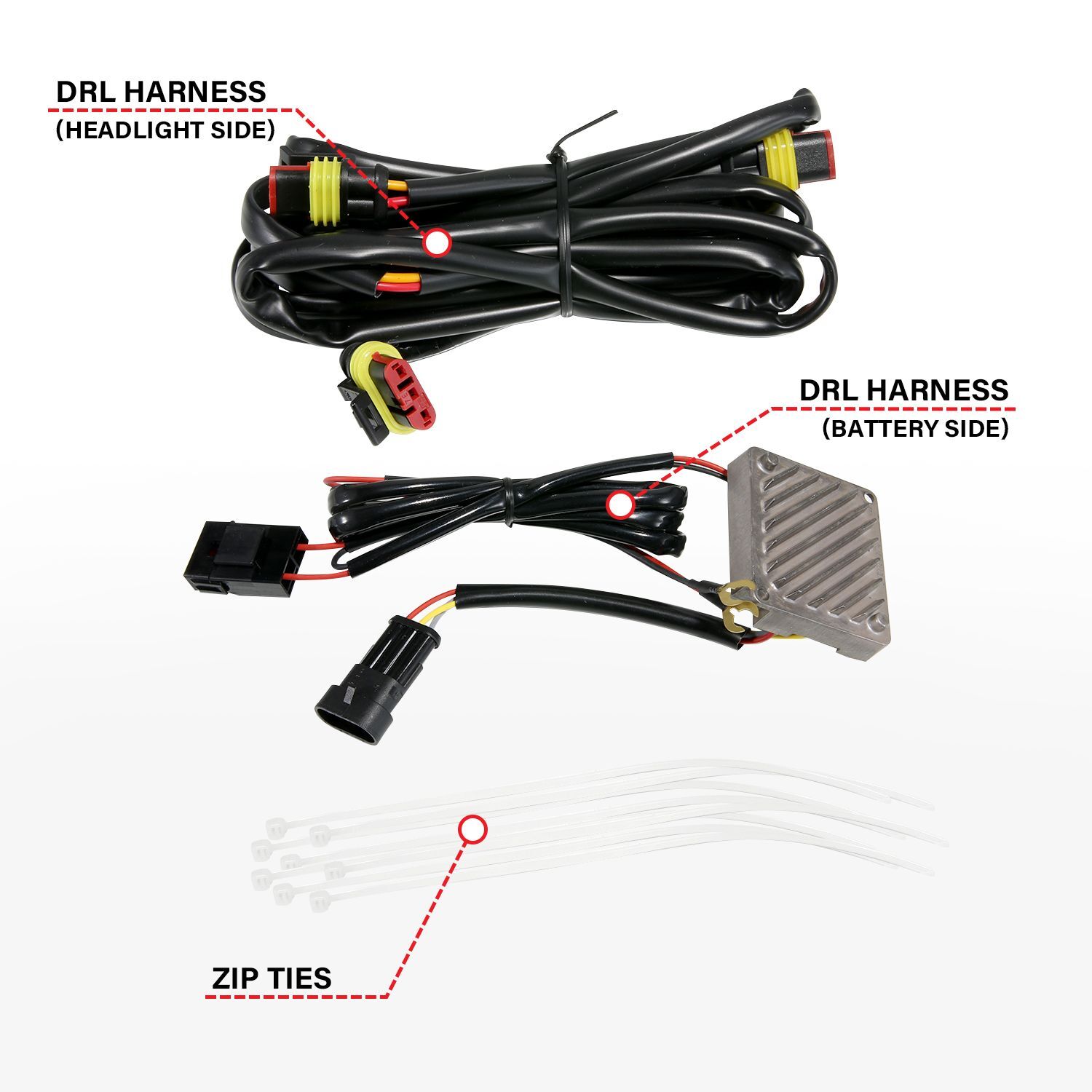 2006-2009 GMC Sierra 1500 Anzo Black Housing Full LED Trio Projector Switchback Bar W/DRL & Initiation Feature