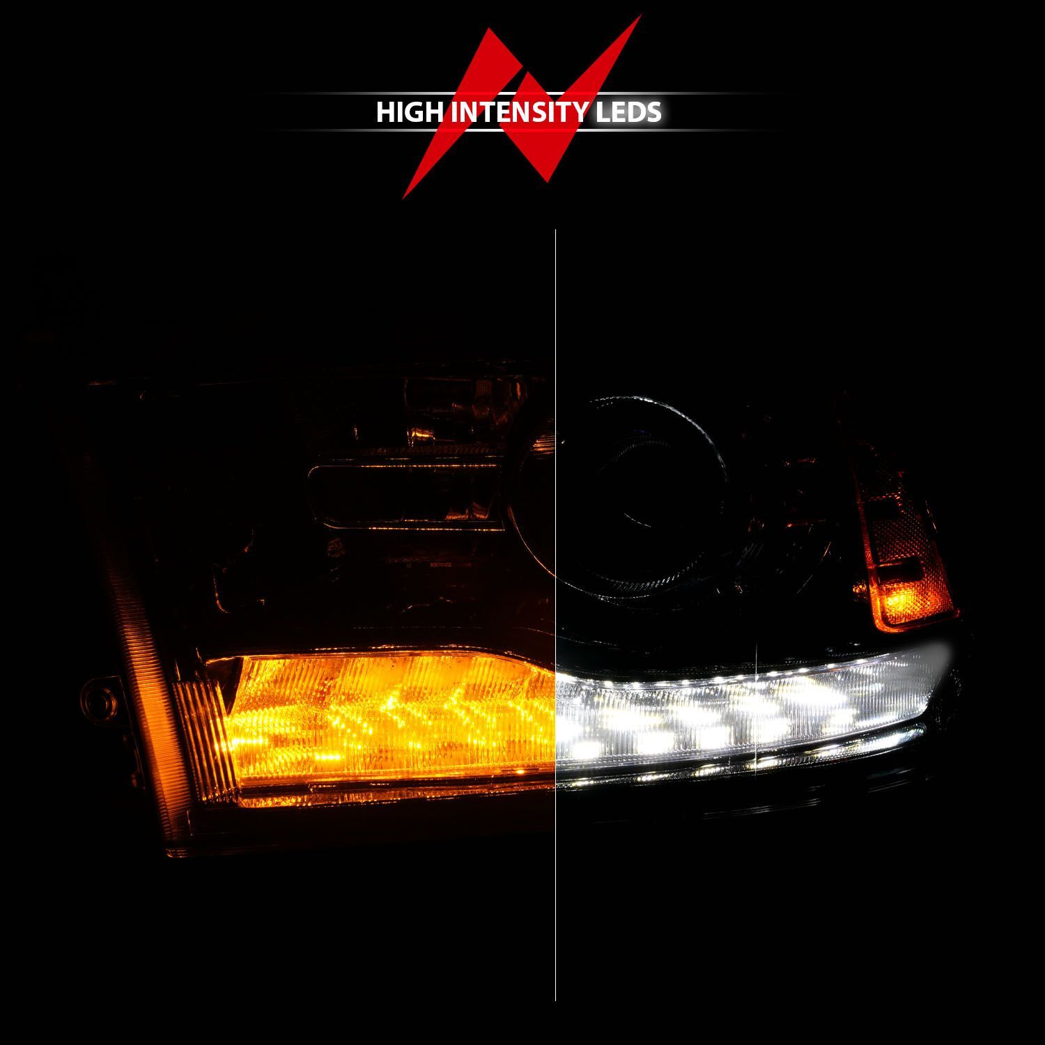 2009-2018 Dodge Ram 1500/2500/3500 Anzo LED Plank Style Projector Headlihgts W/Switchback+Sequential Hyper Black (Oe Style)