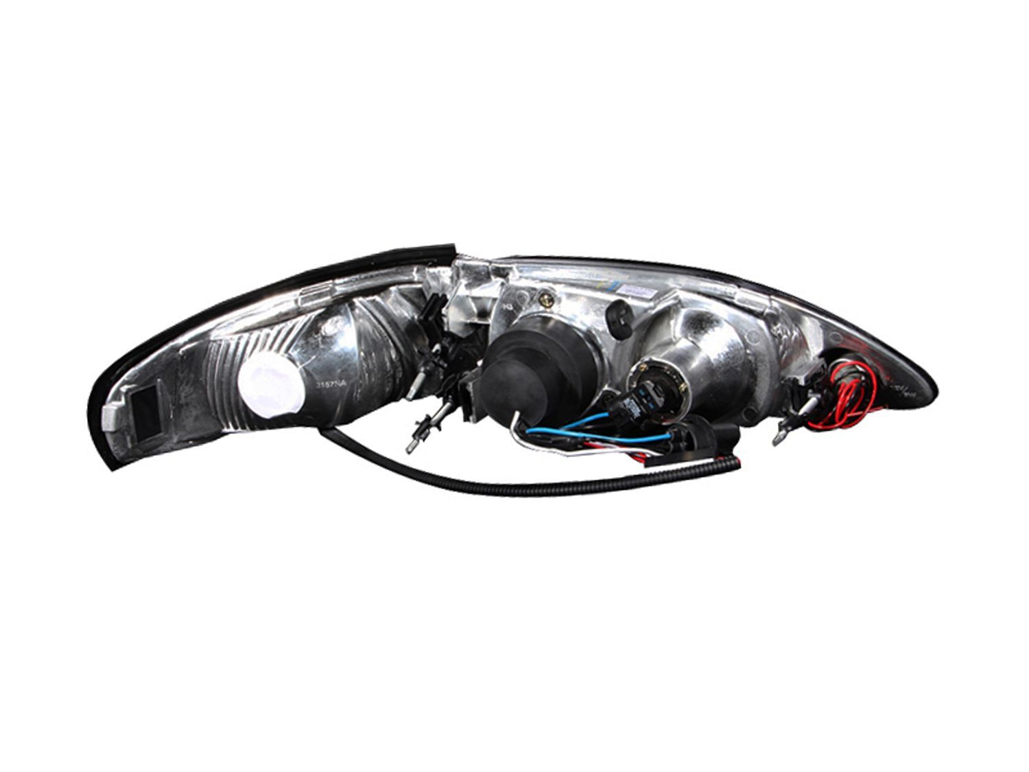 1994-1998 Ford Mustang Anzo Projector Headlights W/ Halo Black 1Pc