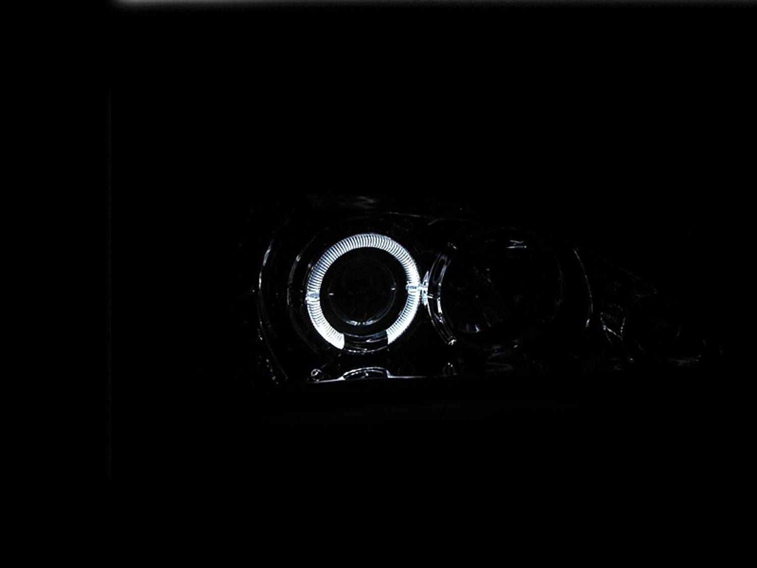 1994-1998 Ford Mustang Anzo Projector Headlights W/ Halo Black 1Pc