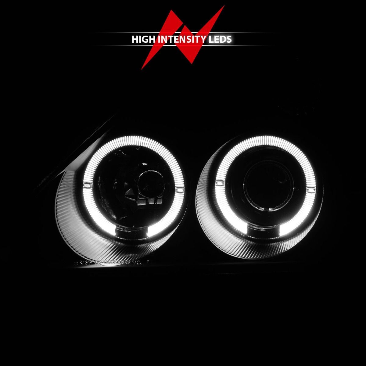 2002-2003 Honda Civic 3DR Anzo Projector Headlights W/ Halo Black