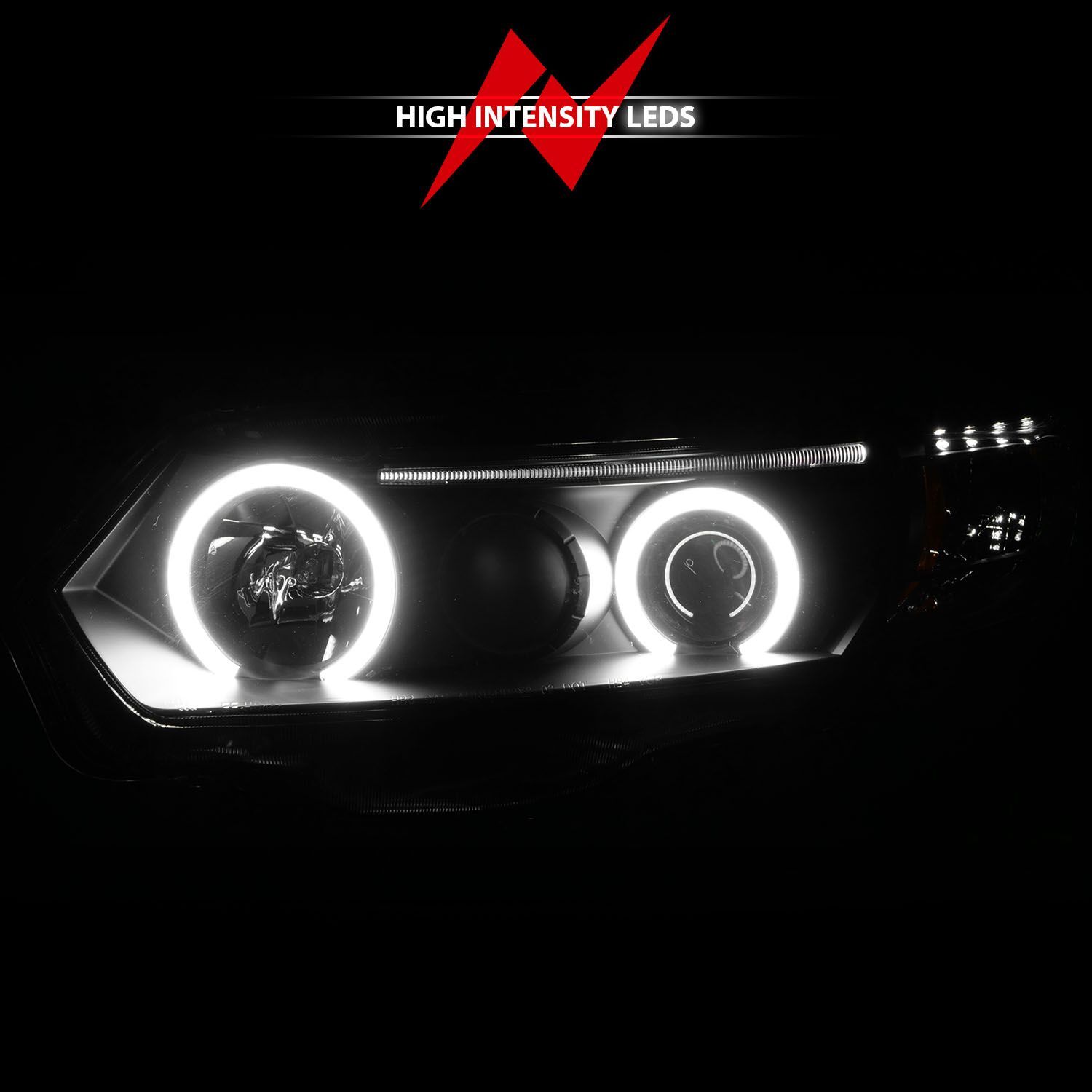 2006-2011 Honda Civic 2DR Anzo Projector Headlights W/ Halo Black (SMD LED)