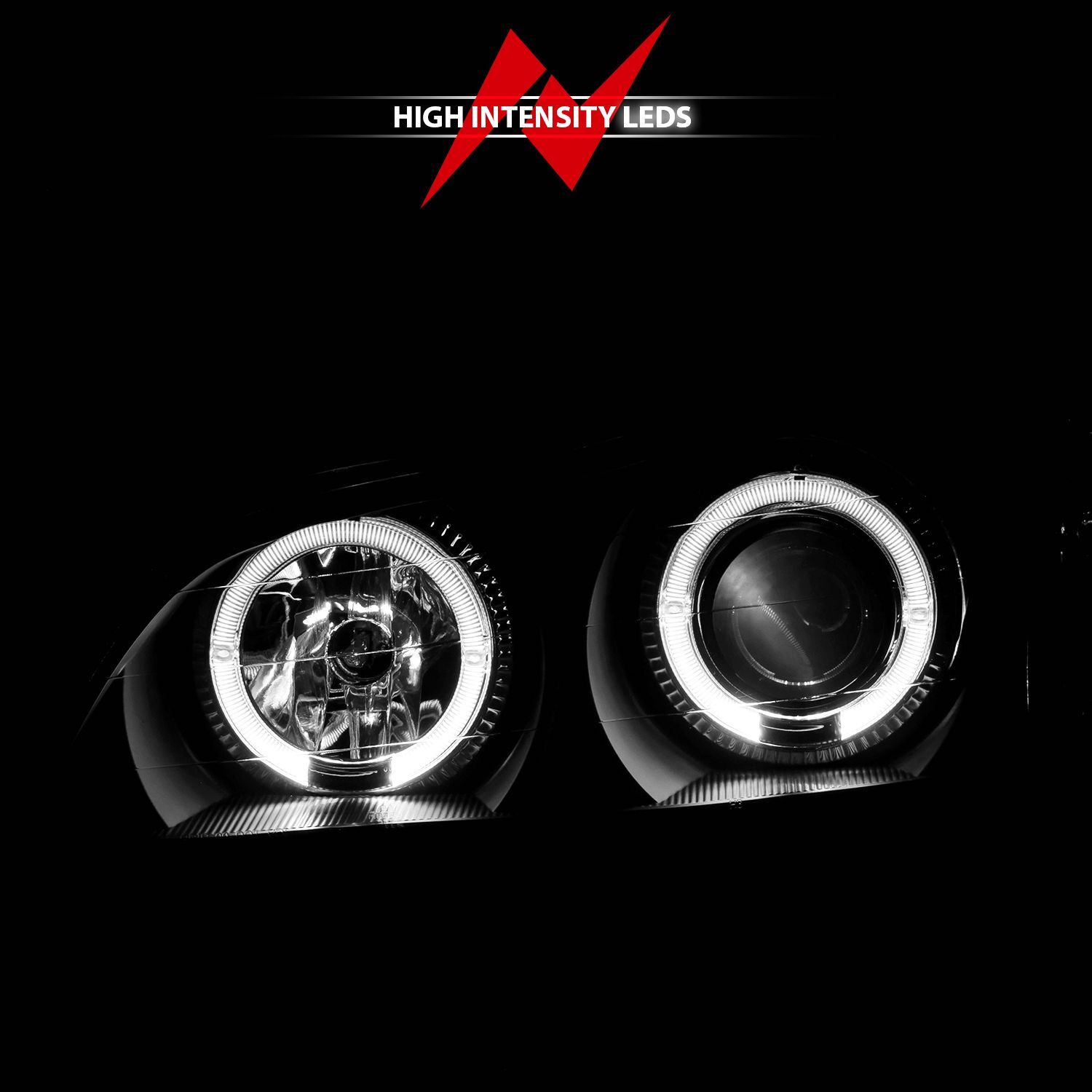 2000-2004 Infiniti I30 Anzo Projector Headlights W/ Halo Black