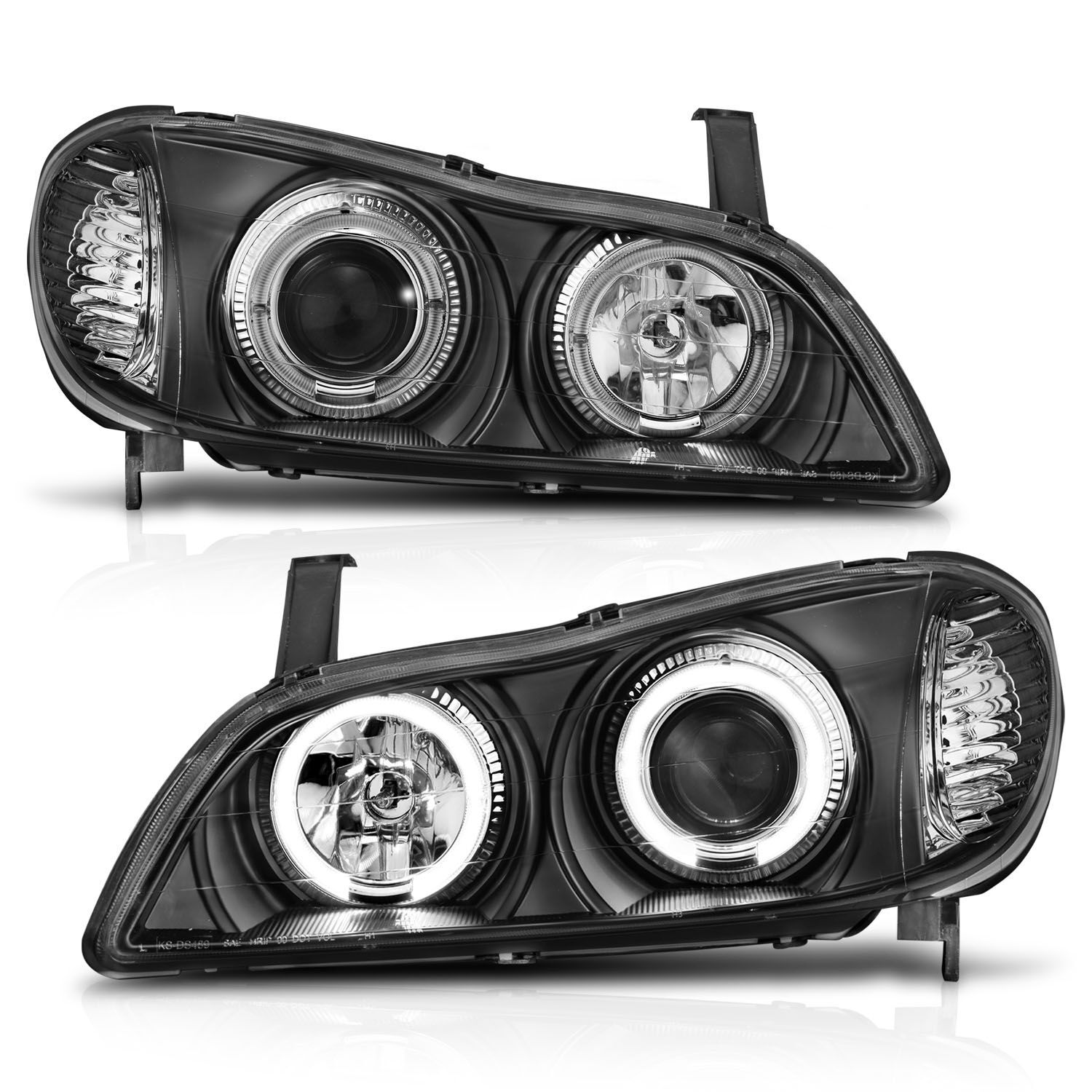 2000-2004 Infiniti I30 Anzo Projector Headlights W/ Halo Black - 121077