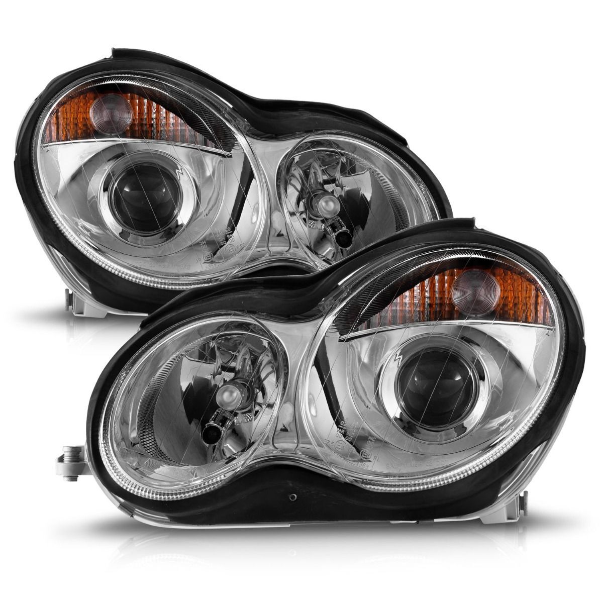 2001-2007 Mercedes Benz C-Class W203 4DR Anzo Projector Headlights Chrome