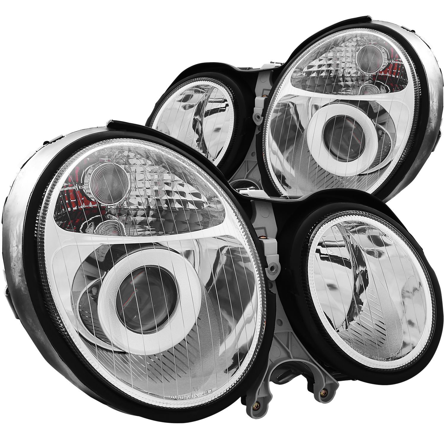 1999-2002 Mercedes Benz E-Class W210 Anzo Projector Headlights Chrome - 121086