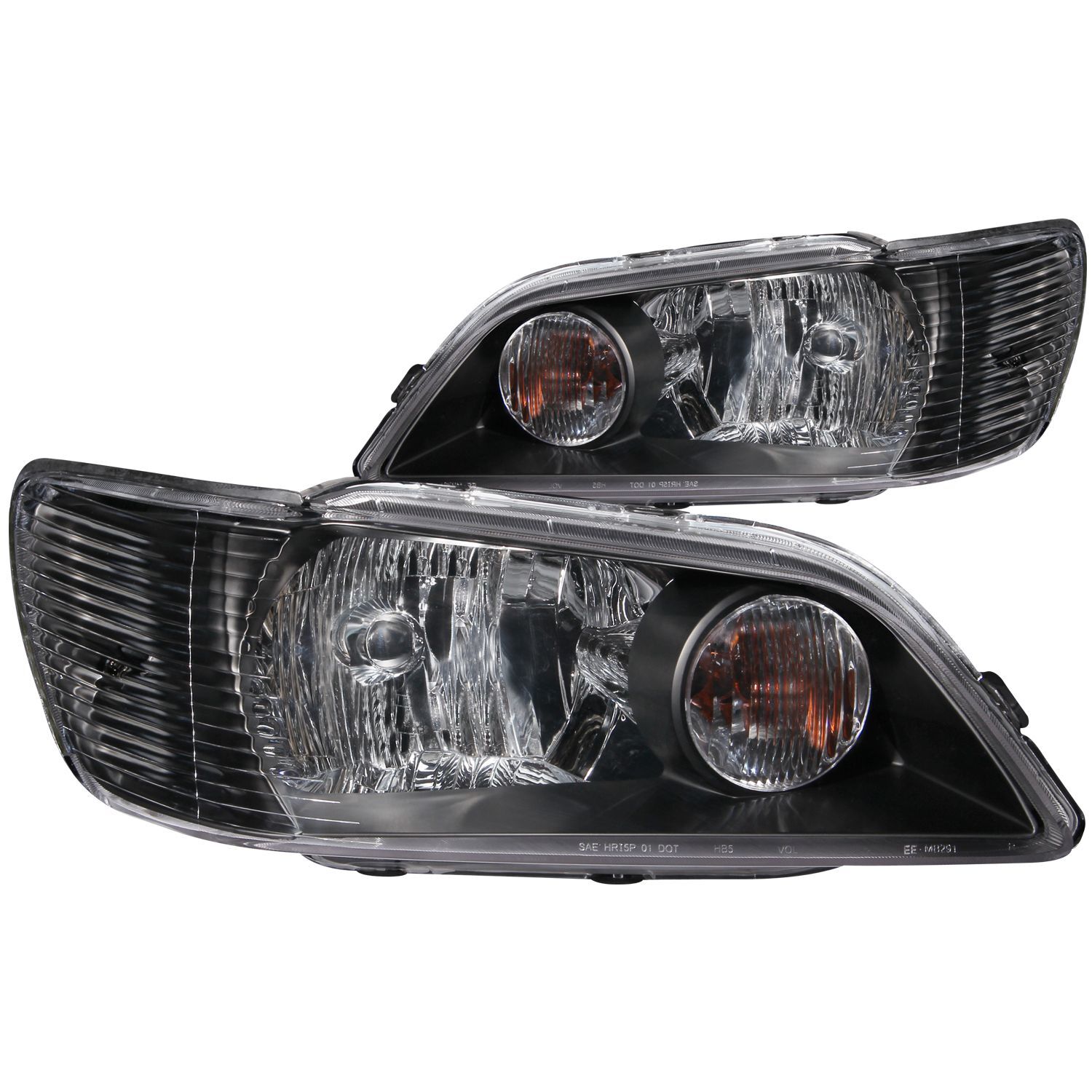 2002-2003 Mitsubishi Lancer Anzo Crystal Headlights Black - 121101