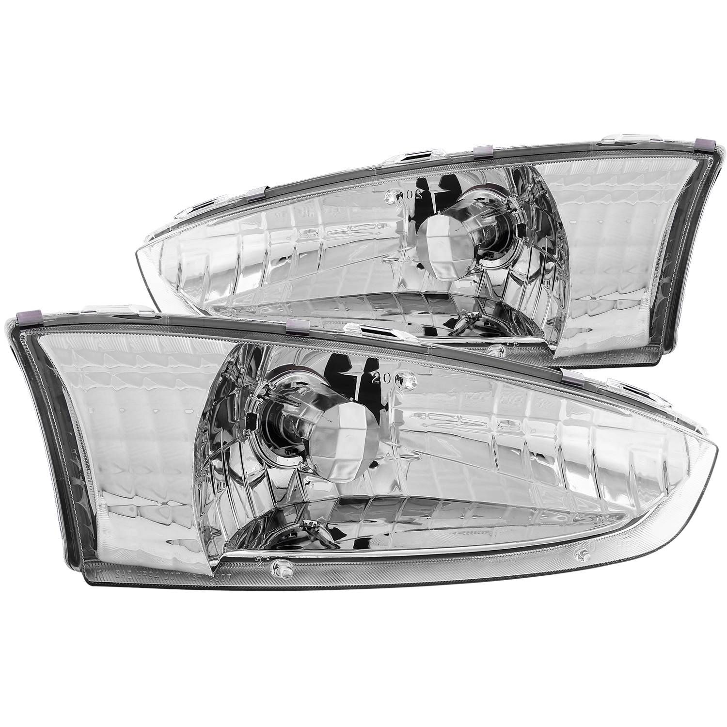 1997-2002 Mitsubishi Mirage 2DR Anzo Crystal Headlights Chrome - 121106