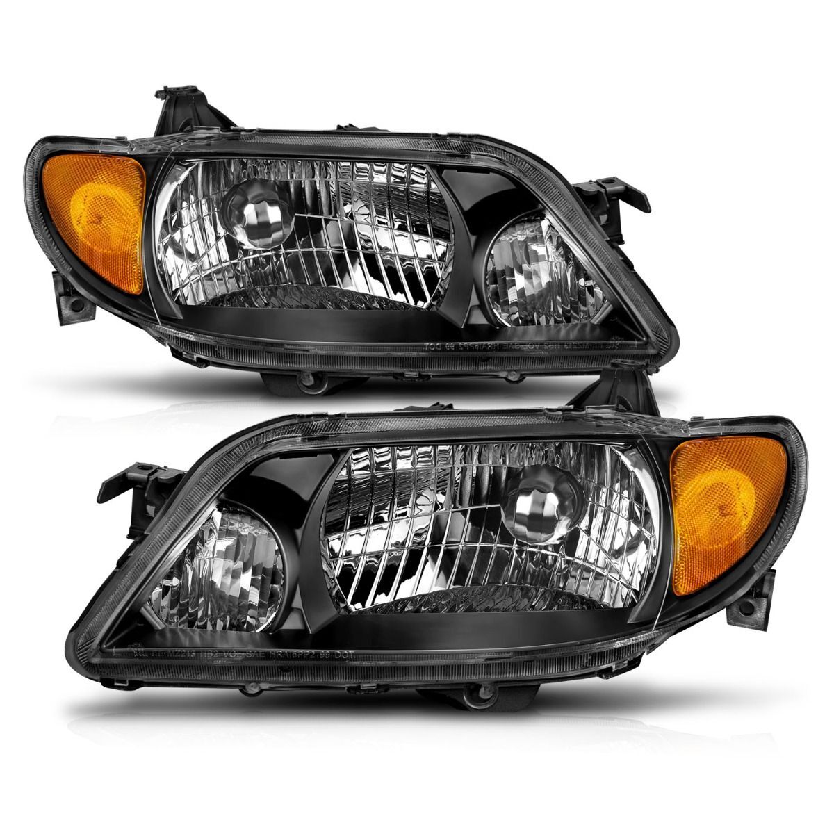 2001-2003 Mazda Protege Anzo Crystal Headlights Black