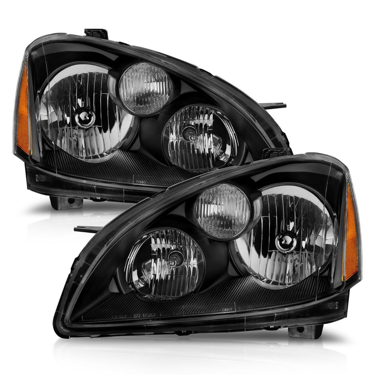 2002-2004 Nissan Altima Anzo Crystal Headlights Black