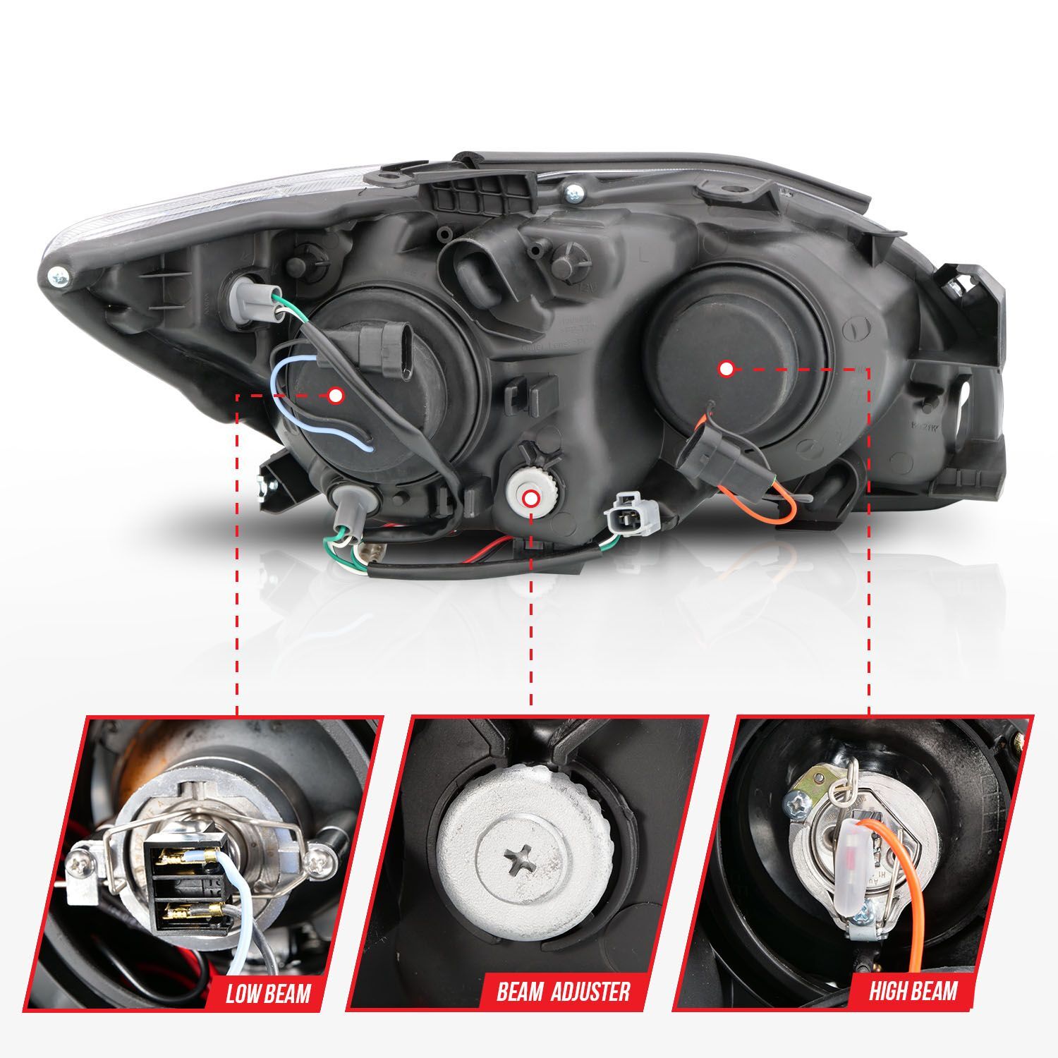 2005-2010 Scion tC Anzo Projector Headlights W/ Halo Chrome (SMD LED)