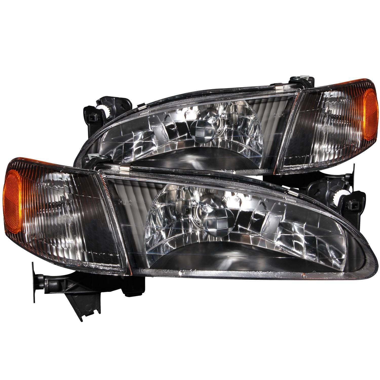 1998-2000 Toyota Corolla Anzo Crystal Headlights Black - 121131