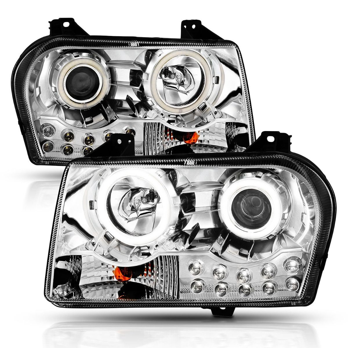 2005-2010 Chrysler 300 Anzo Projector Headlights W/ Halo Chrome