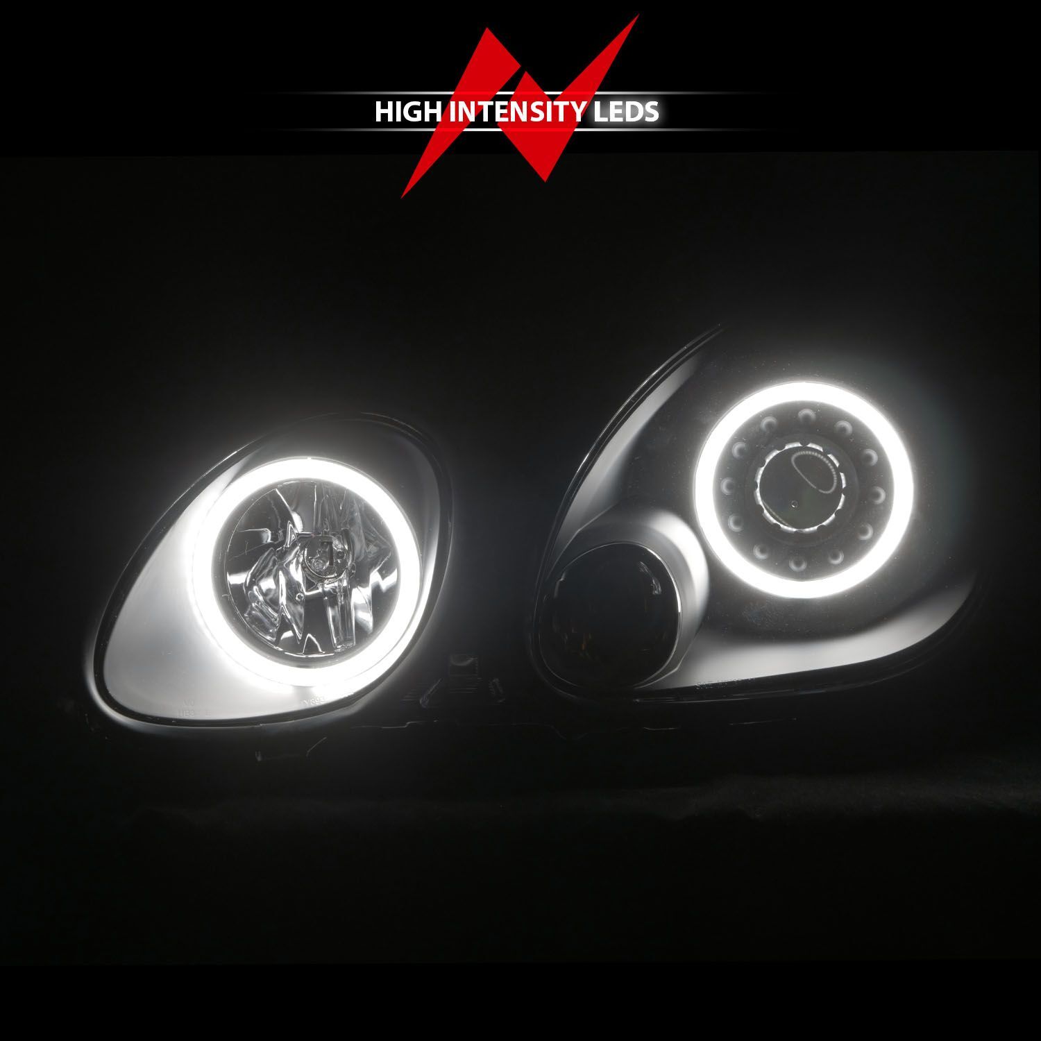 1998-2005 Lexus GS300/GS400/GS430 Anzo Projector Headlights W/ Halo Black