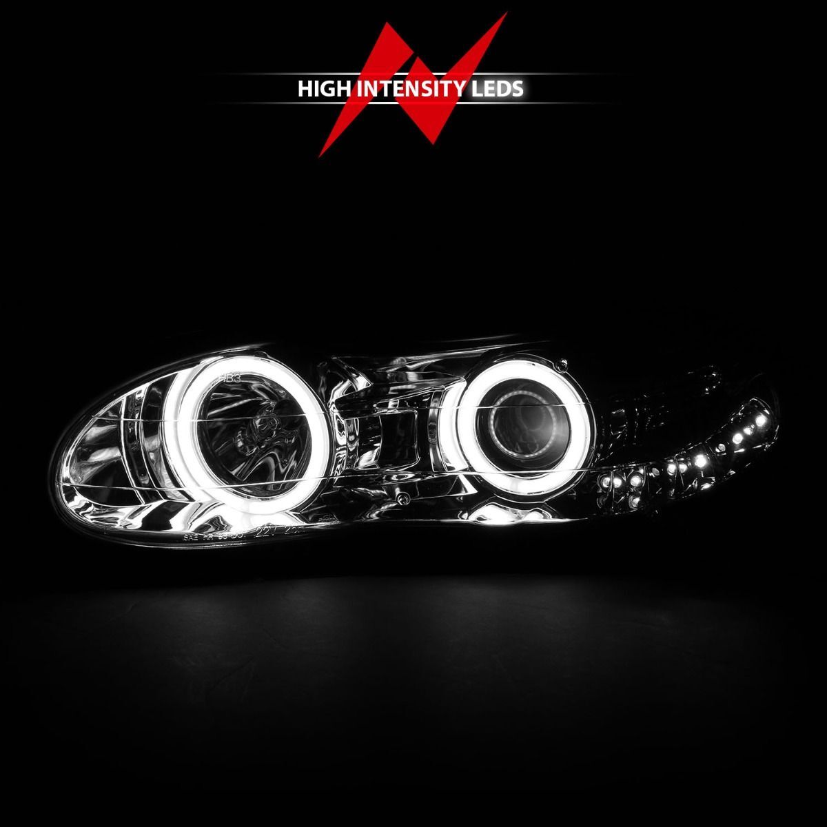1998-2002 Chevrolet Camaro Anzo Projector Headlights W/ Halo Chrome