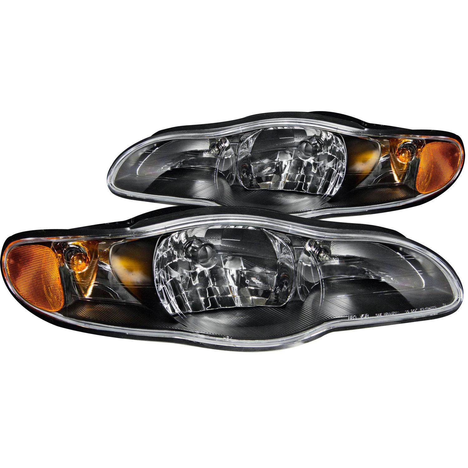 2000-2005 Chevrolet Monte Carlo Anzo Crystal Headlights Black - 121165