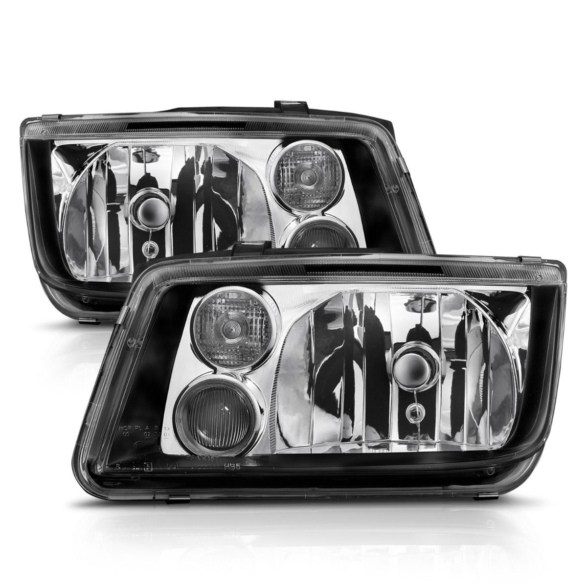 1999-2005 Volkswagen Jetta MK4 Anzo Crystal Headlights Black W/O Bulbs