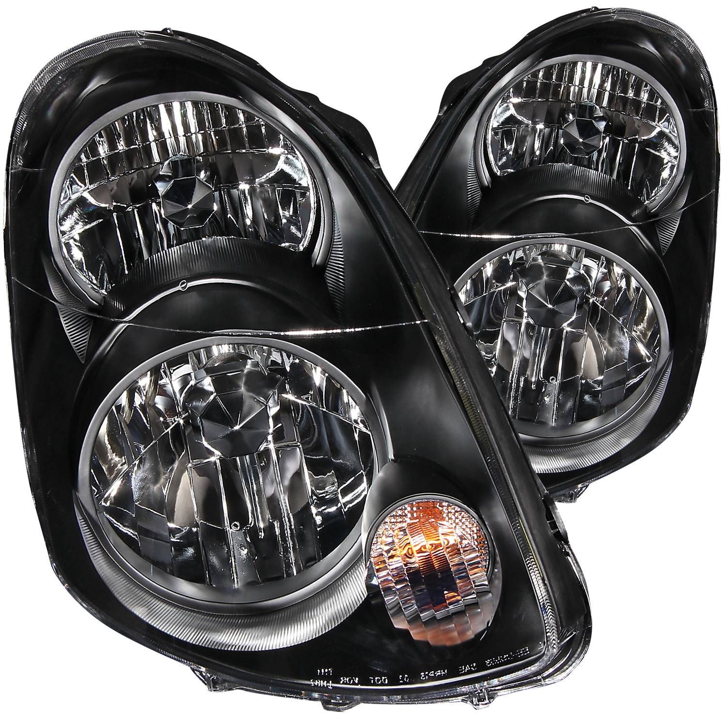2003-2005 Infiniti G35 4DR Anzo Crystal Headlights Black - 121172