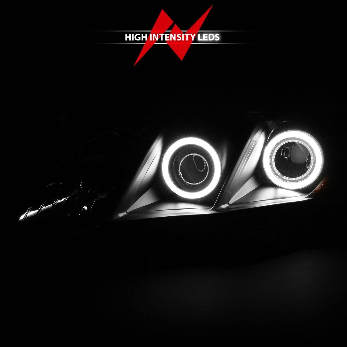 2007-2009 Toyota Camry Anzo Projector Headlights W/ Halo Black