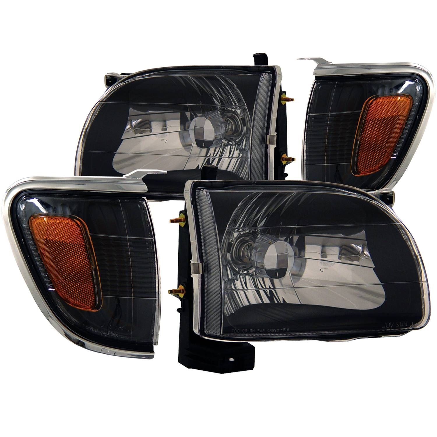 2001-2004 Toyota Tacoma Anzo Crystal Headlights Black - 121190