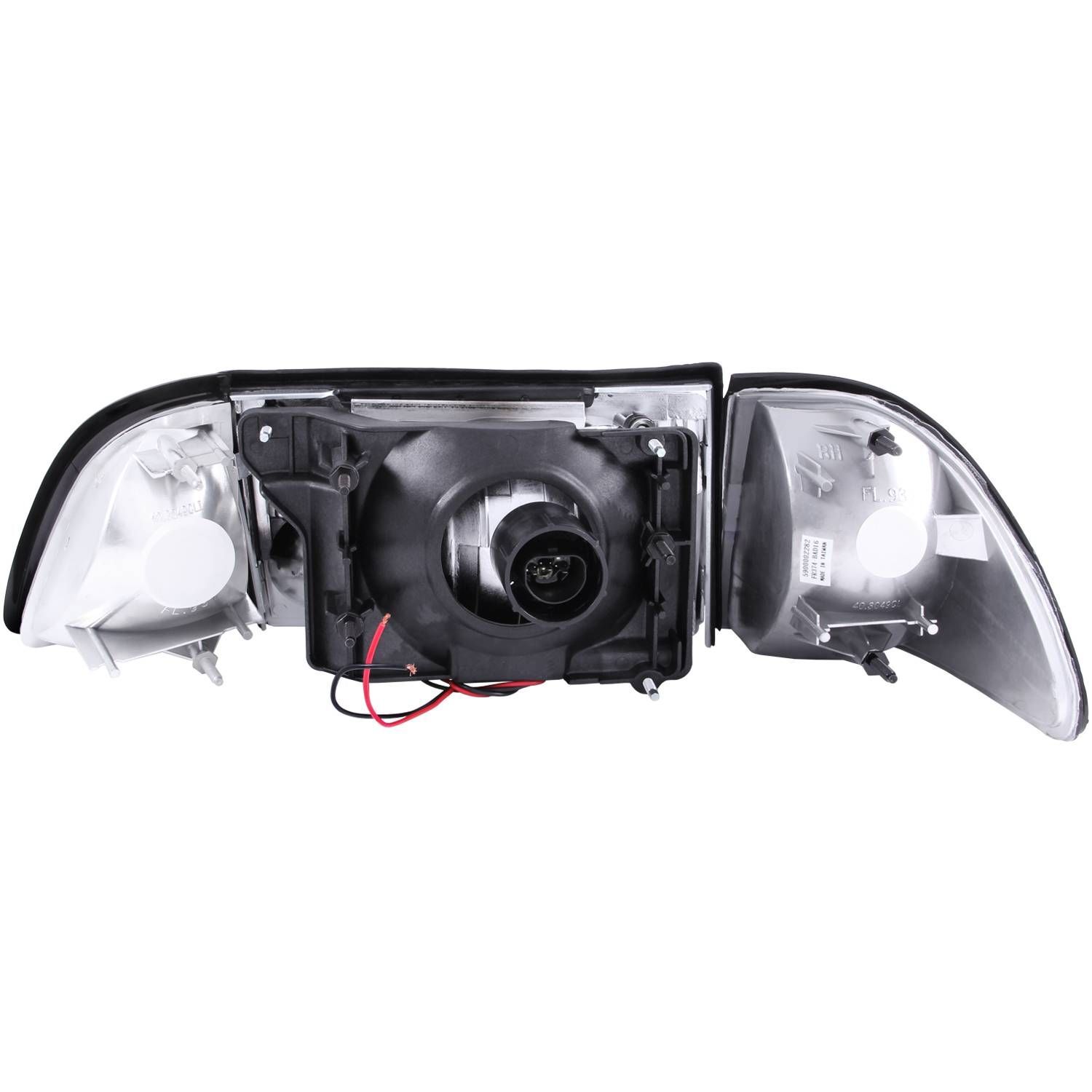 1987-1993 Ford Mustang Anzo Crystal Headlights Chrome W/ Corner Lights 2PC