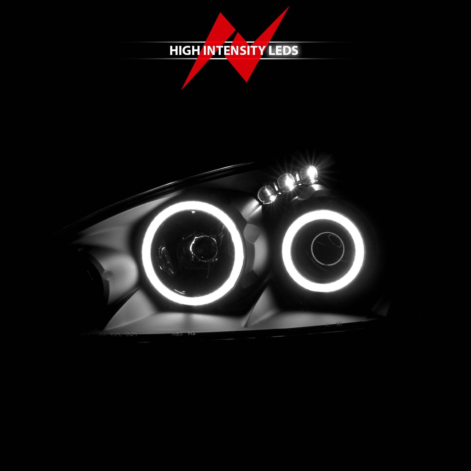 2005-2006 Acura RSX Anzo Projector Headlights W/ Halo Black
