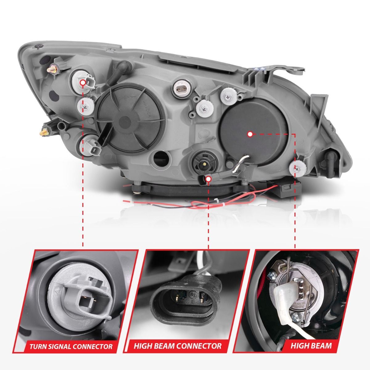 2001-2005 Lexus IS300 Anzo Projector Headlights W/ Halo Black