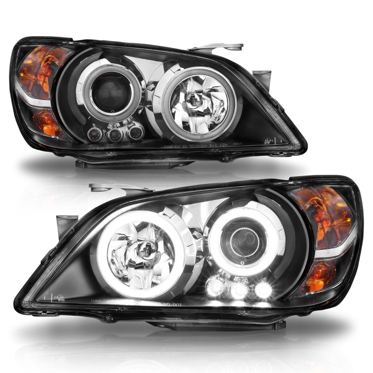 2001-2005 Lexus IS300 Anzo Projector Headlights W/ Halo Black