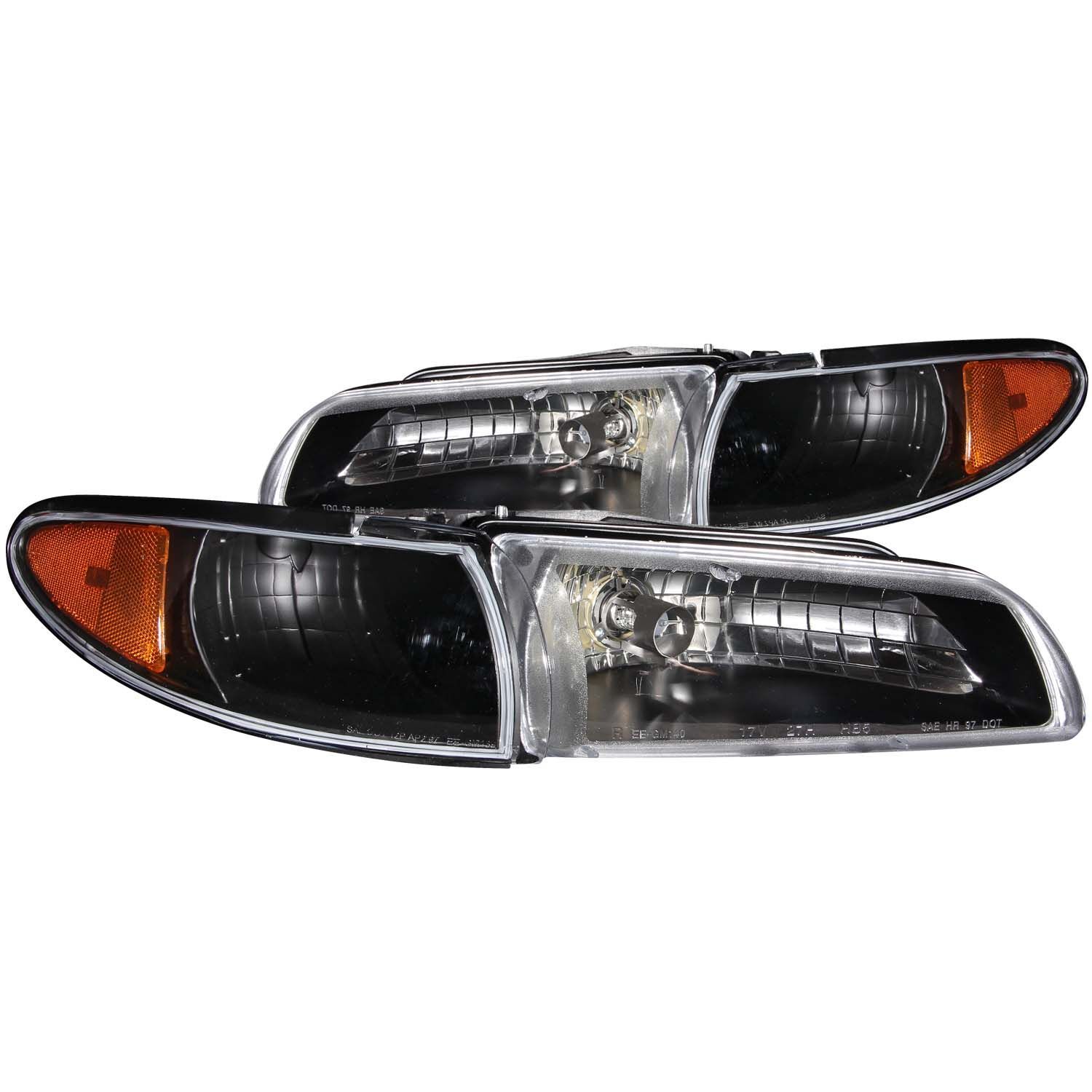 1997-2003 Pontiac Grand Prix Anzo Crystal Headlights Black - 121201