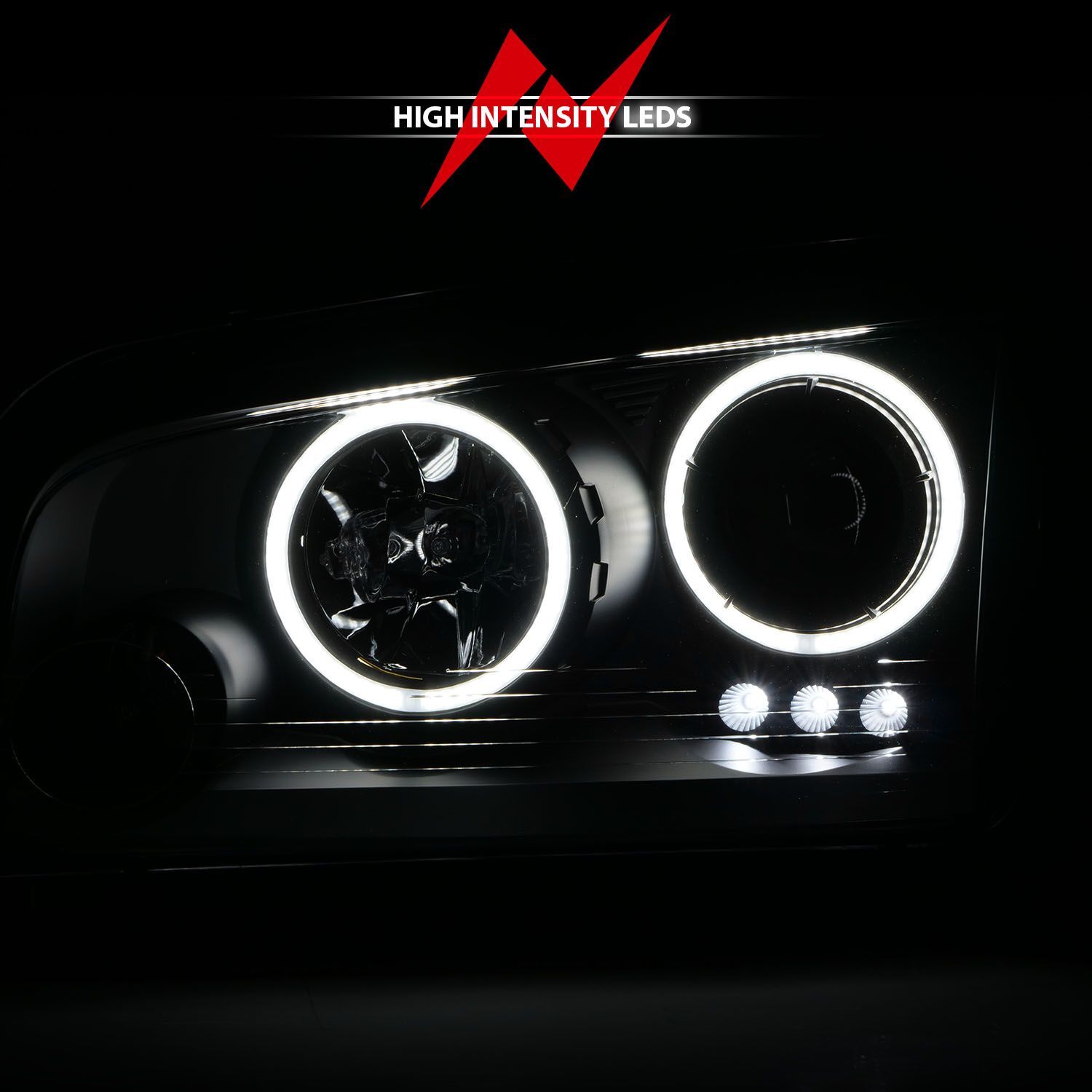 2006-2010 Dodge Charger Anzo Projector Headlights W/ Halo Chrome (SMD LED)