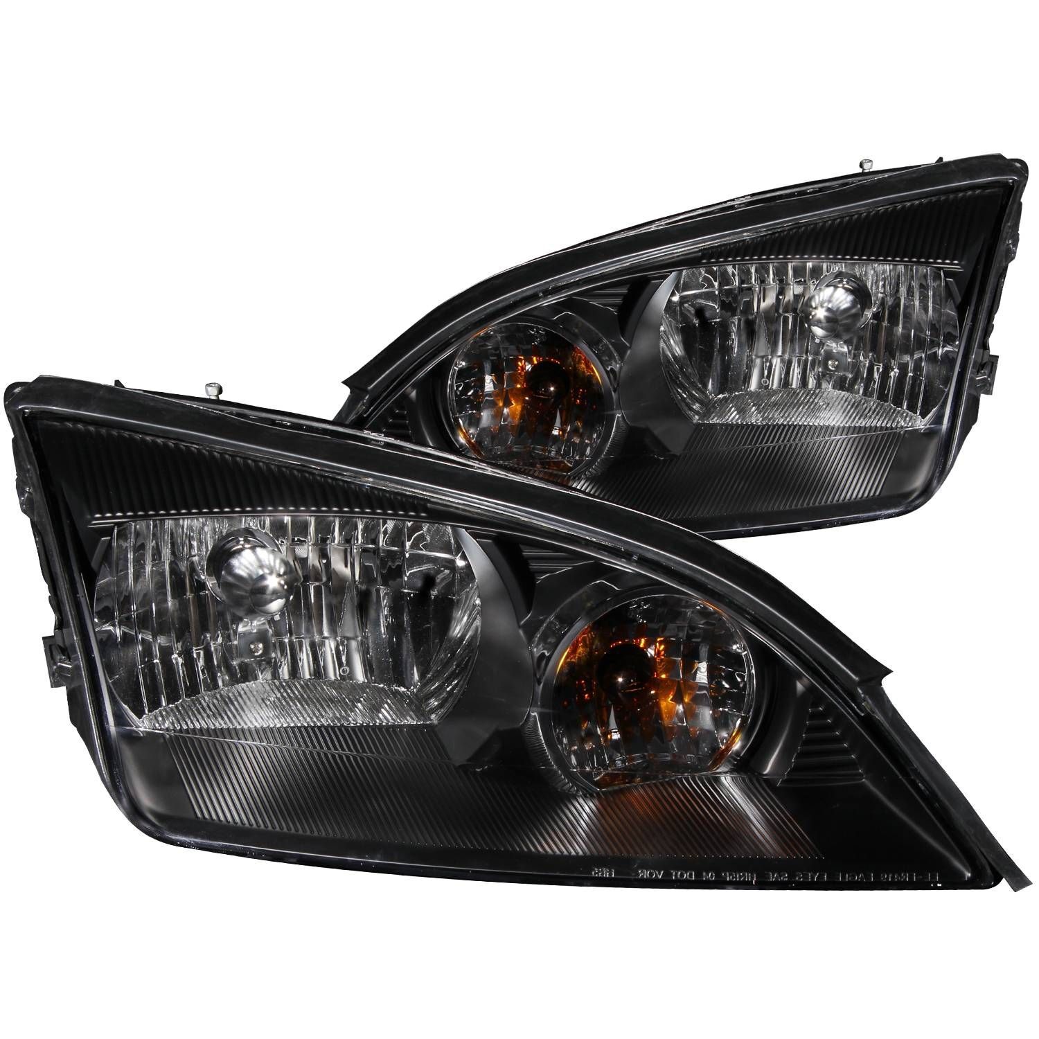 2005-2007 Ford Focus ZX3/ZX4/ZX5 Anzo Crystal Headlights Black - 121229