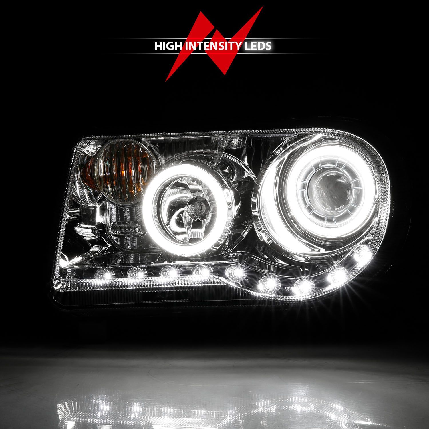 2005-2010 Chrysler 300 C Anzo Projector Headlights W/ Halo Chrome (SMD LED) G2