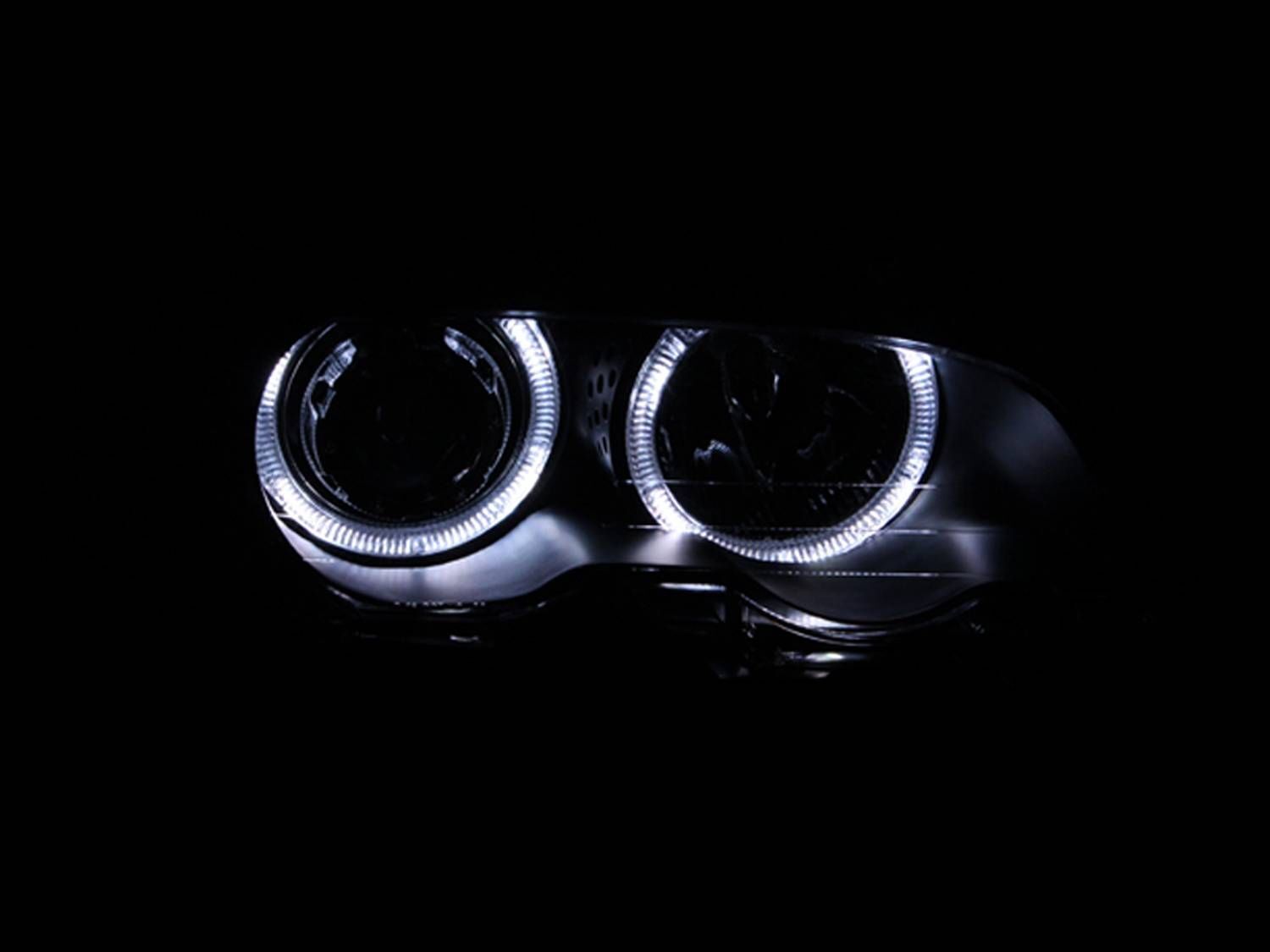 2001-2004 BMW 3-Series M3 2DR Anzo Projector Headlights W/ Halo Black