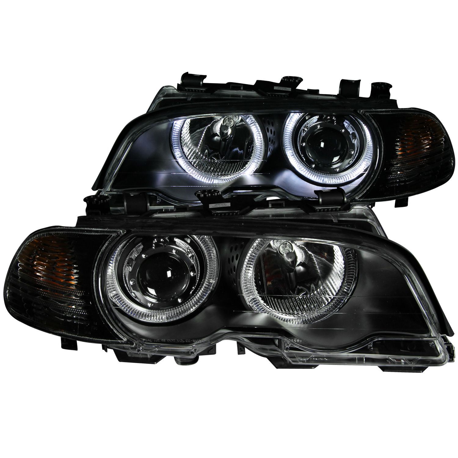 2001-2004 BMW 3-Series M3 2DR Anzo Projector Headlights W/ Halo Black - 121269