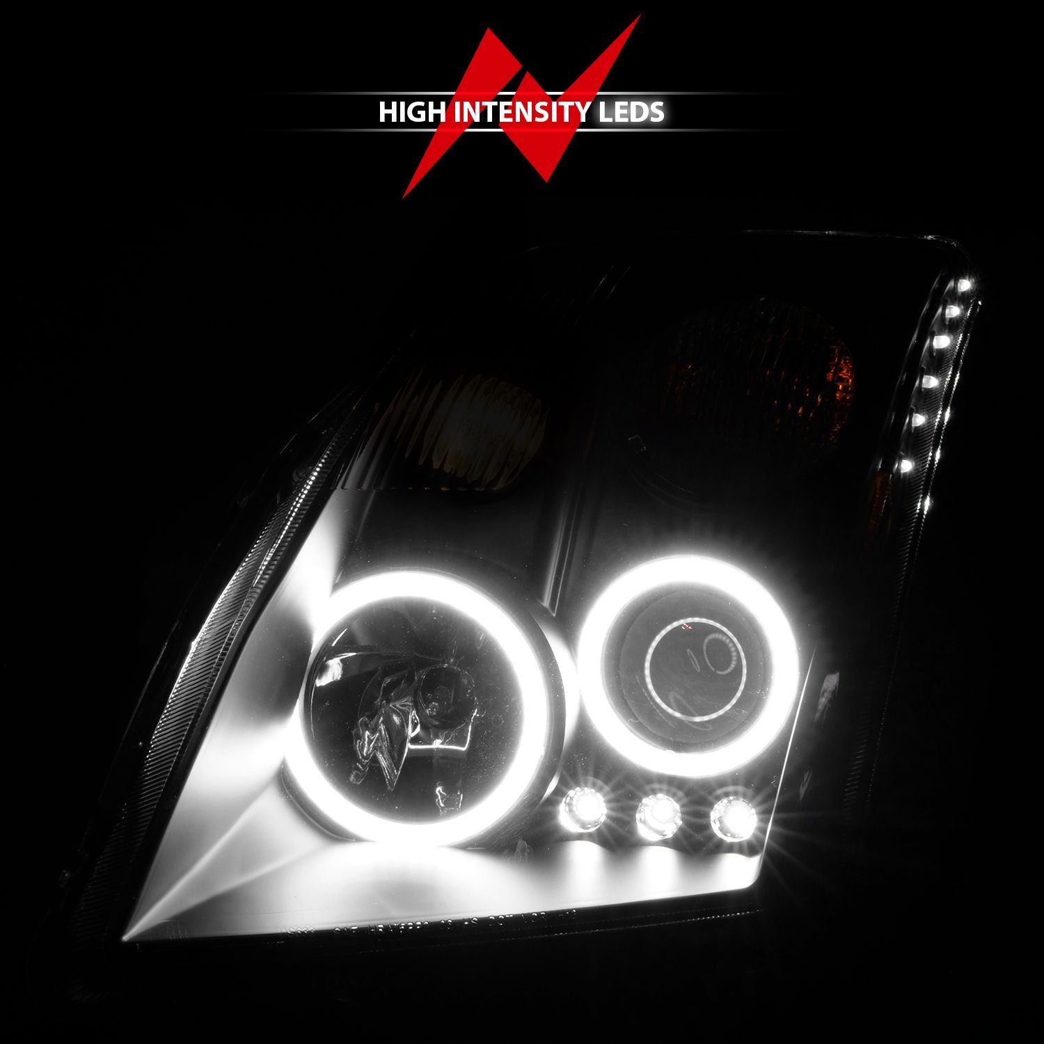 2007-2012 Nissan Sentra Anzo Projector Headlights Black