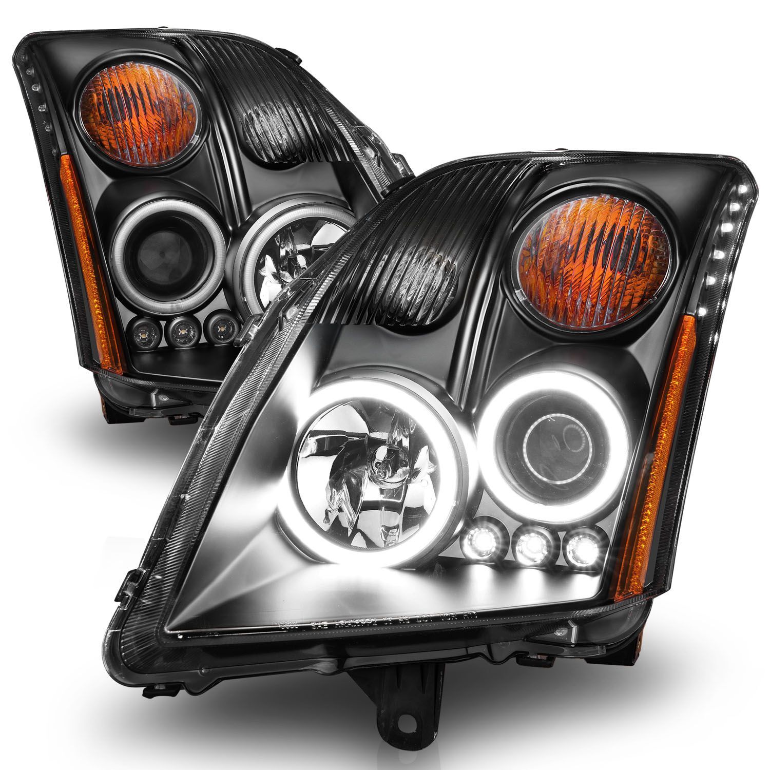 2007-2012 Nissan Sentra Anzo Projector Headlights Black - 121276