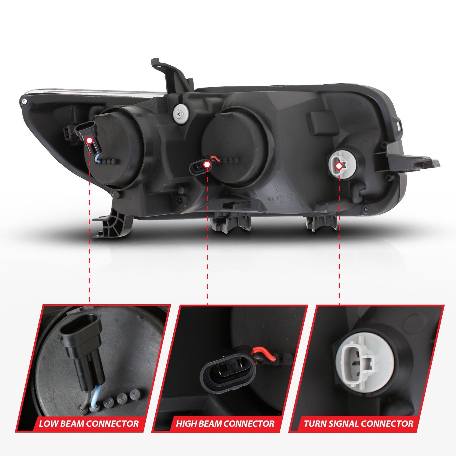 2008-2010 Scion xB Anzo Projector Headlights W/ Halo Black