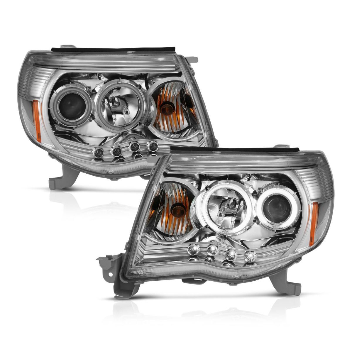 2005-2011 Toyota Tacoma Anzo Projector Headlights W/ Halos Chrome