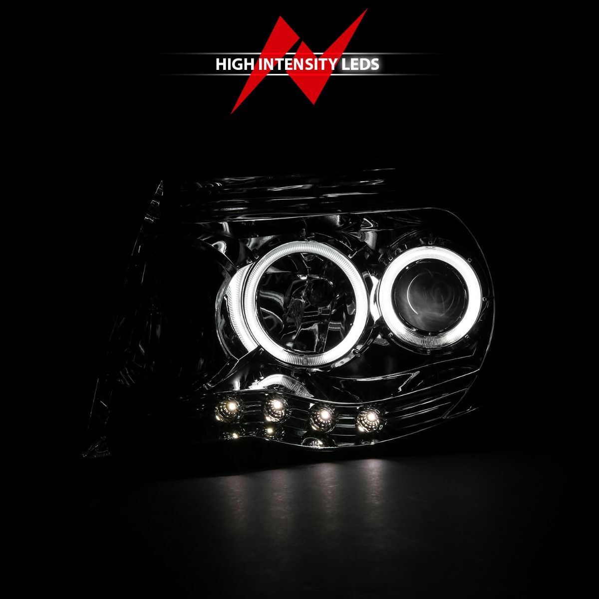 2005-2011 Toyota Tacoma Anzo Projector Headlights W/ Halos Chrome