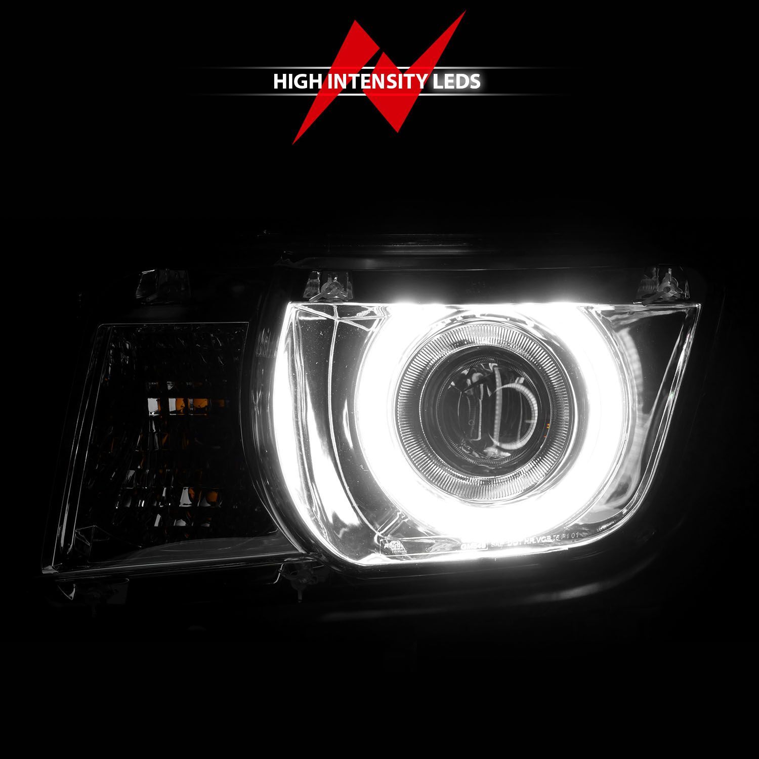 2008-2013 Chevrolet Camaro Anzo Projector Headlights W/ Halo Chrome (SMD LED)