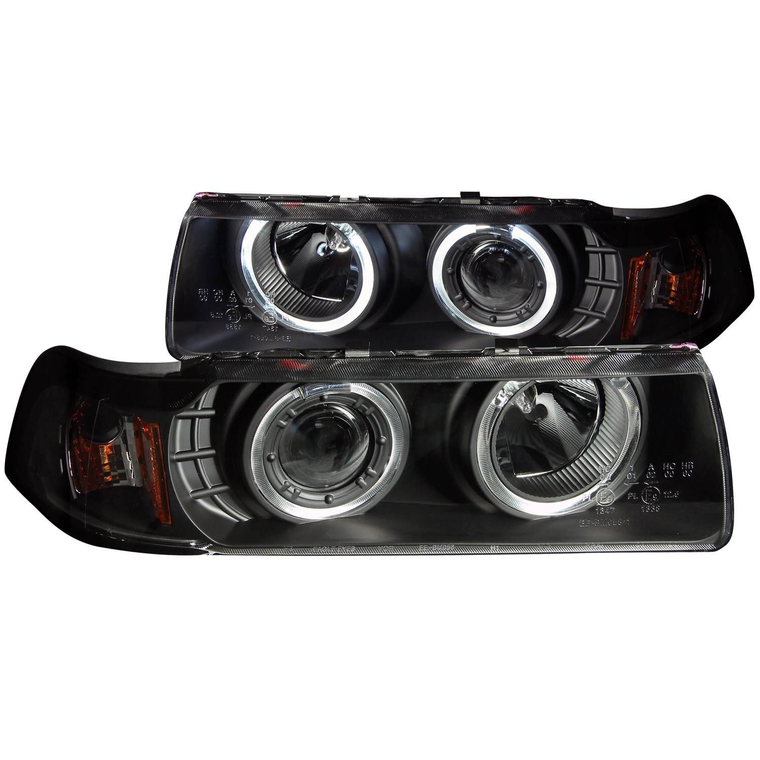 1992-1998 BMW 3-Series E36 4DR Anzo Projector Headlights W/ Halo Black G2 1 Pc - 121325