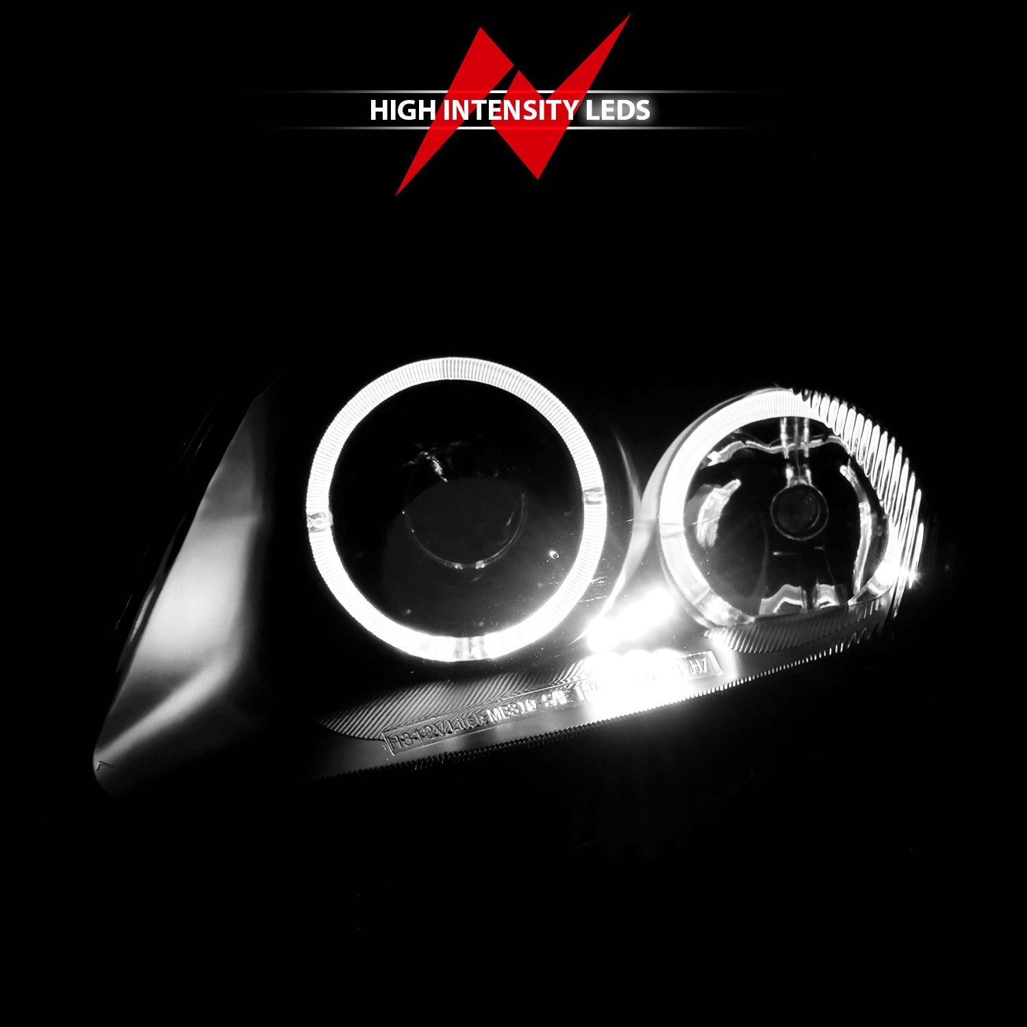 2000-2005 Mitsubishi Eclipse Anzo Projector Headlights W/ Halo Black