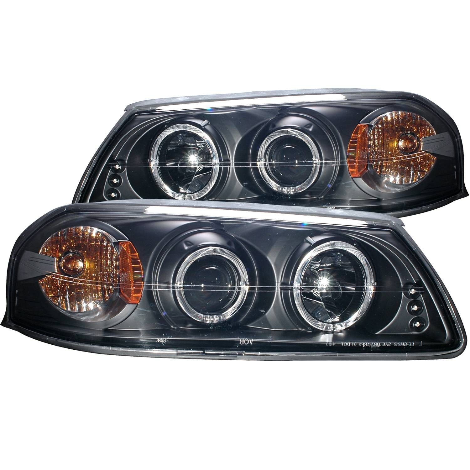 2000-2005 Chevrolet Impala Anzo Projector Headlights W/ Halo Black - 121339