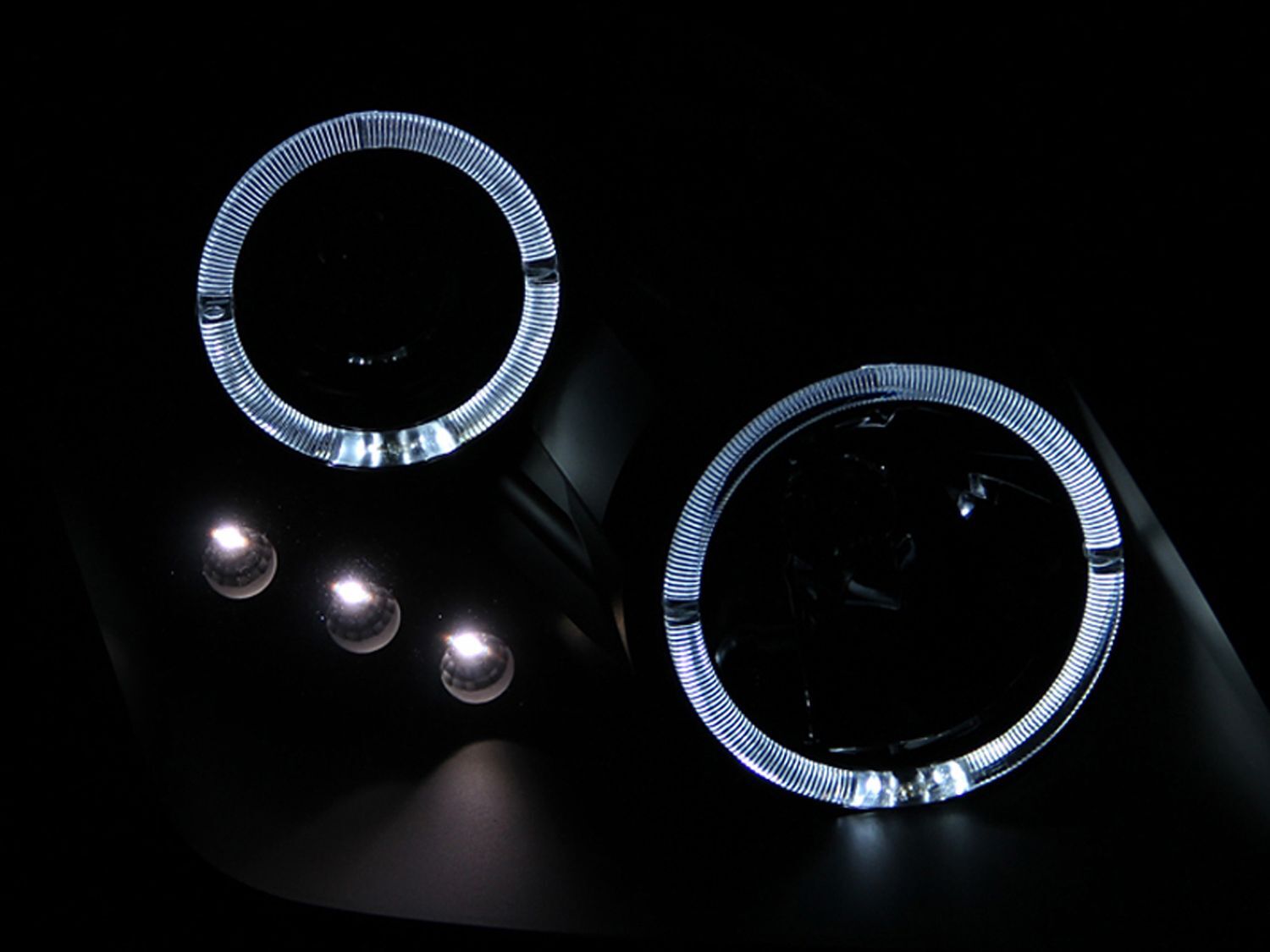 1997-2001 Honda Prelude Anzo Projector Headlights W/ Halo Black W/ LED
