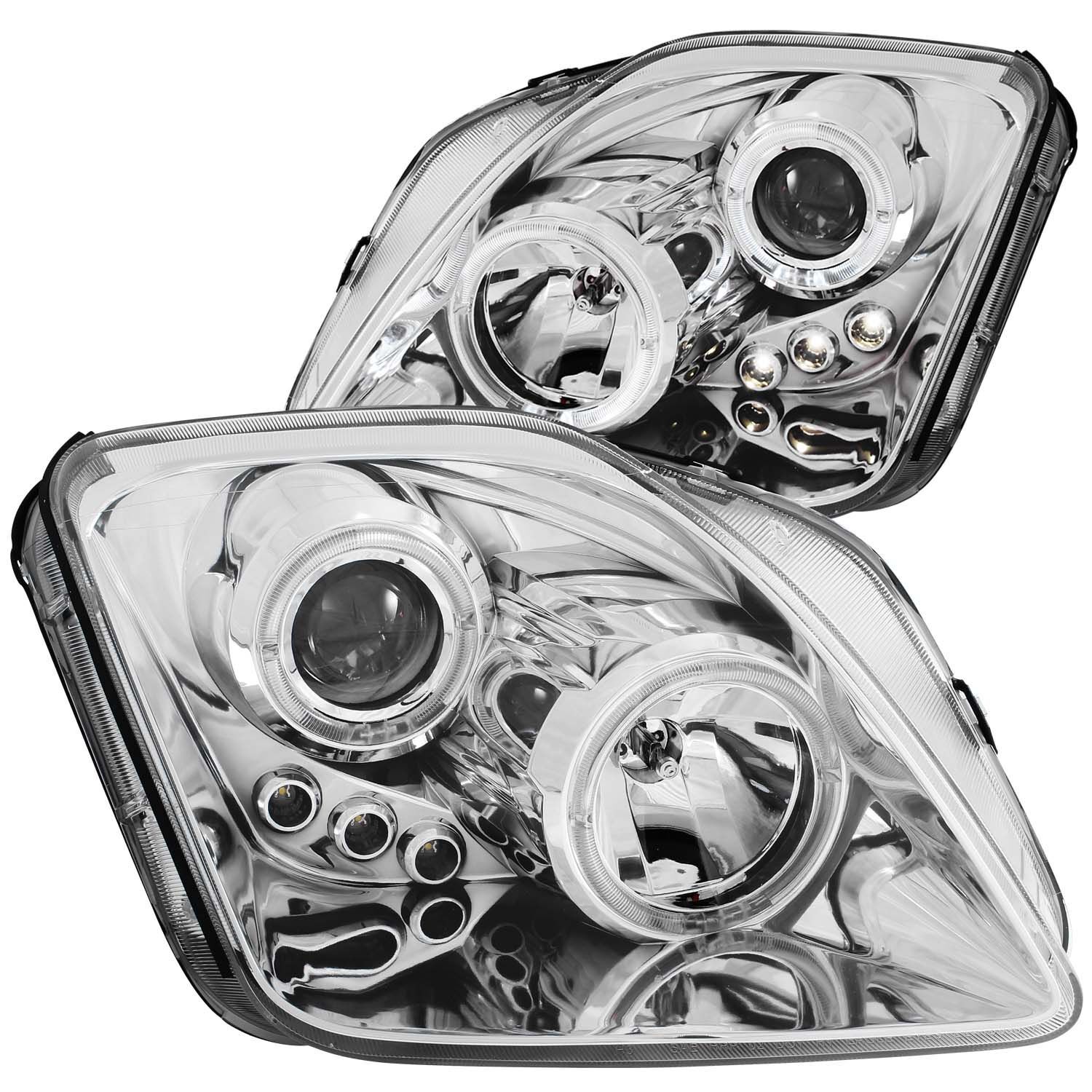 1997-2001 Honda Prelude Anzo Projector Headlights W/ Halo Chrome W/ LED - 121342