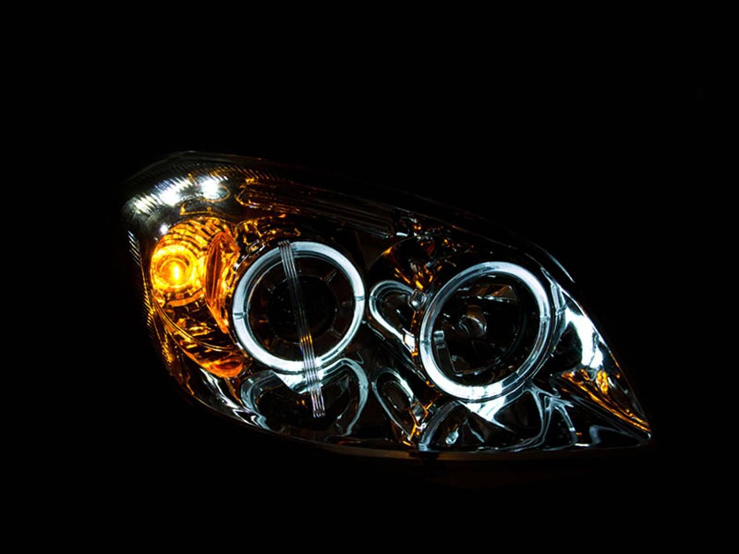 2005-2010 Chevrolet Cobalt Anzo Projector Headlights W/ Halo Black W/ LED
