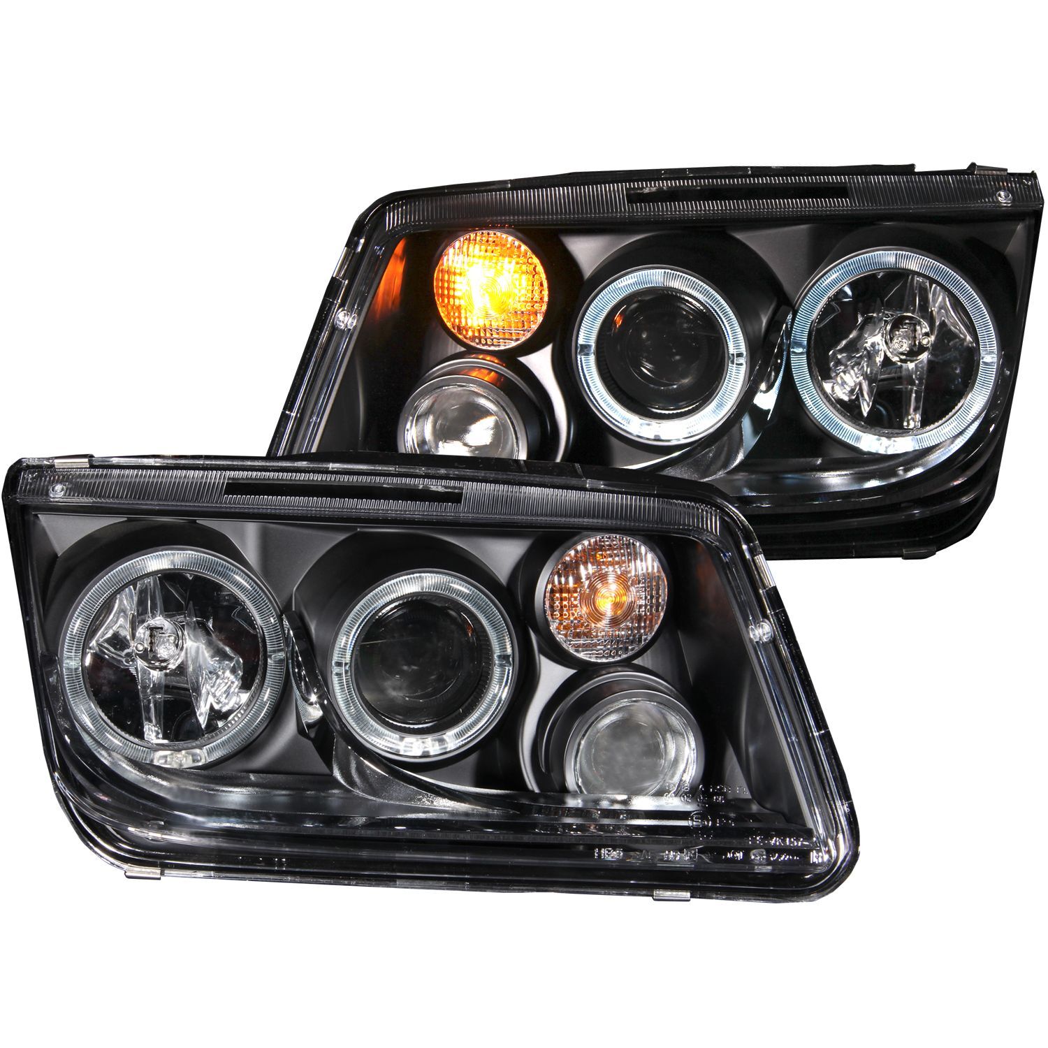 1999-2005 Volkswagen Jetta MK4 Anzo Projector Headlights W/ Halo Black (SMD LED) - 121369