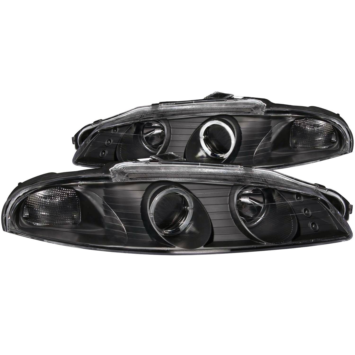 1997-1999 Mitsubishi Eclipse Anzo Projector Headlights W/ Halo Black G2 - 121377