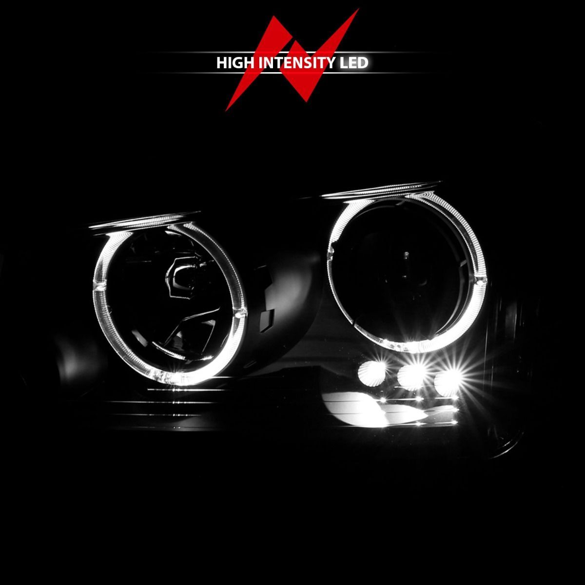 2006-2010 Dodge Charger Anzo Projector Headlights W/ Halo Black